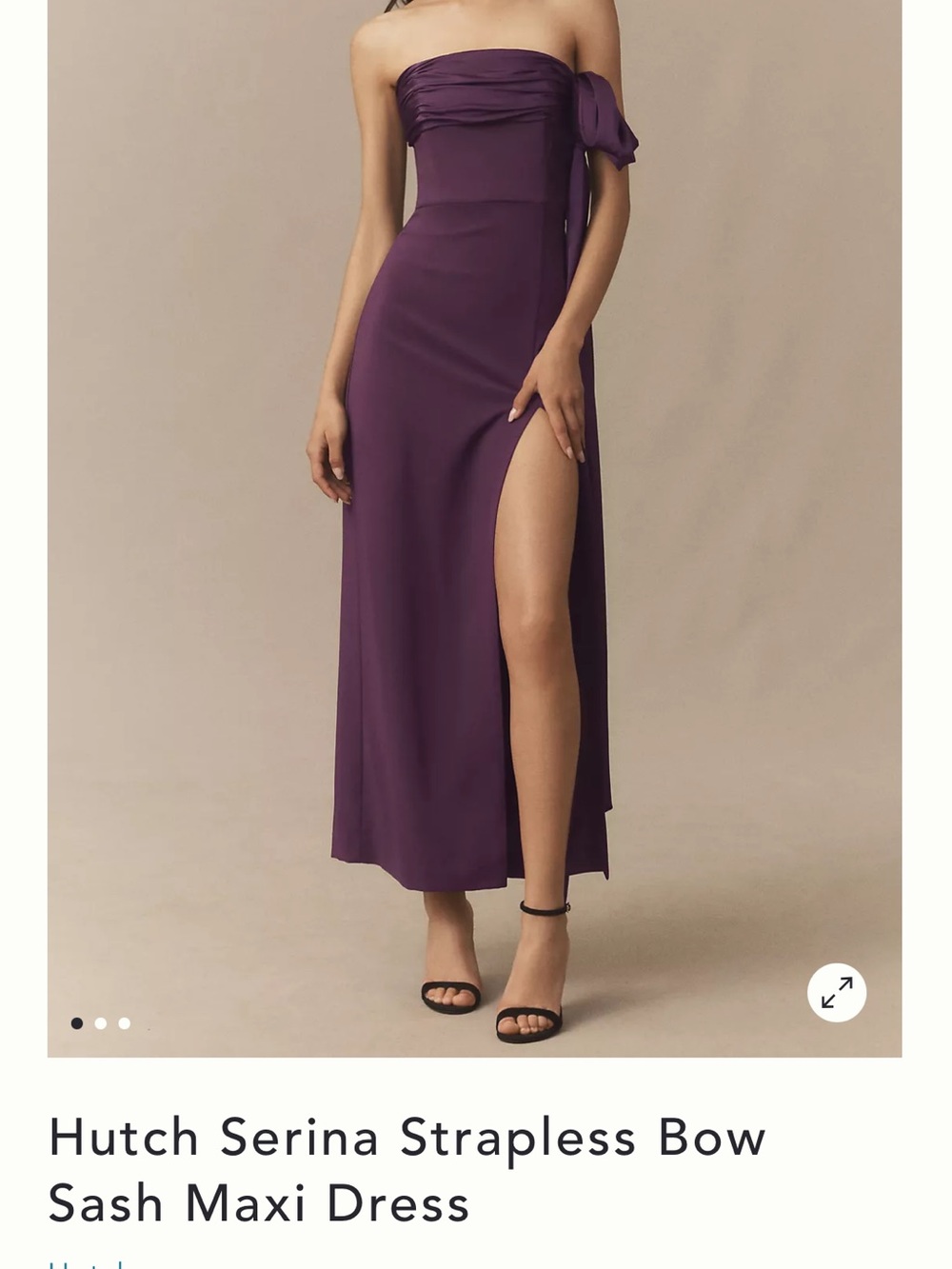 Hutch Serina Gown - Plum Strapless with Bow-Sash NWT